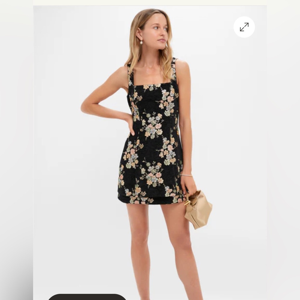 Black Floral Velvet Rhiannon Mini Dress